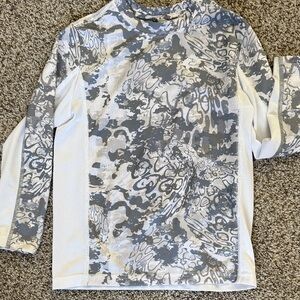 Huk Youth Gray and White Long Sleeve Shirt